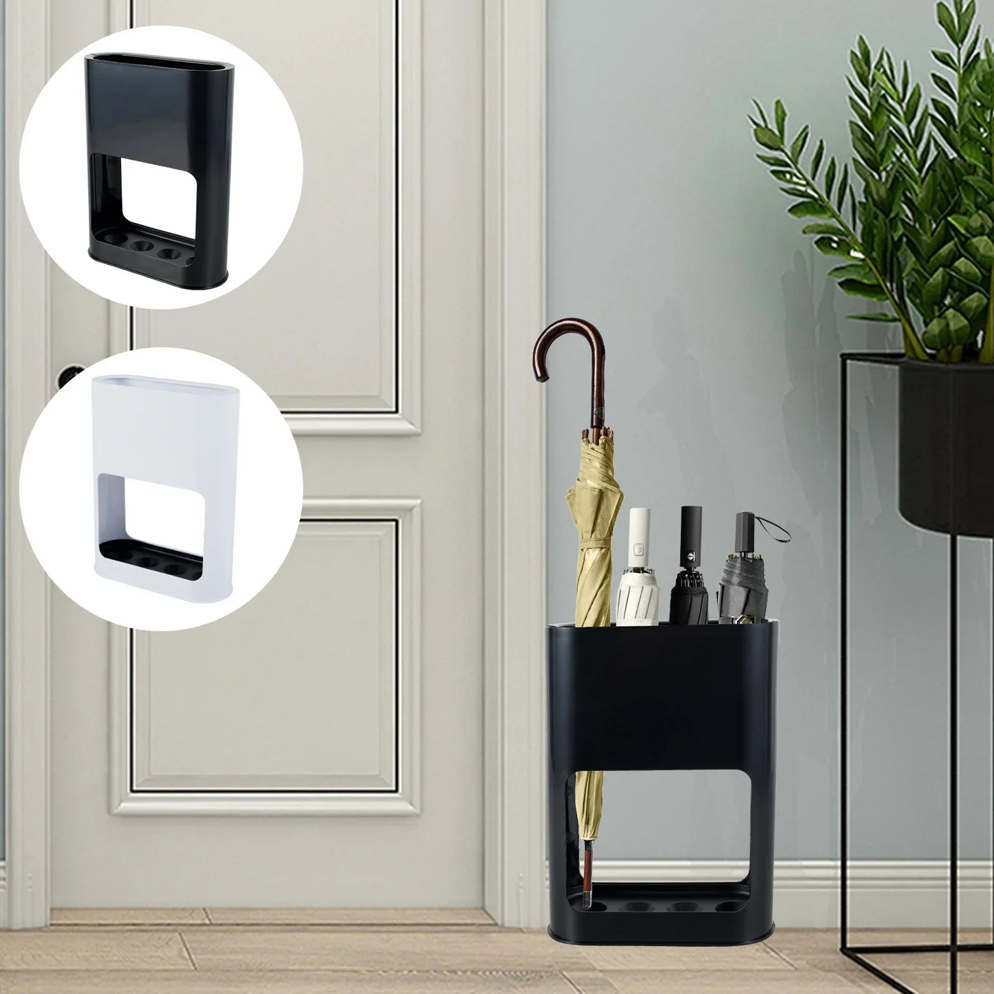 Plastic Umbrella Rack with Removable Tray – Home & Office