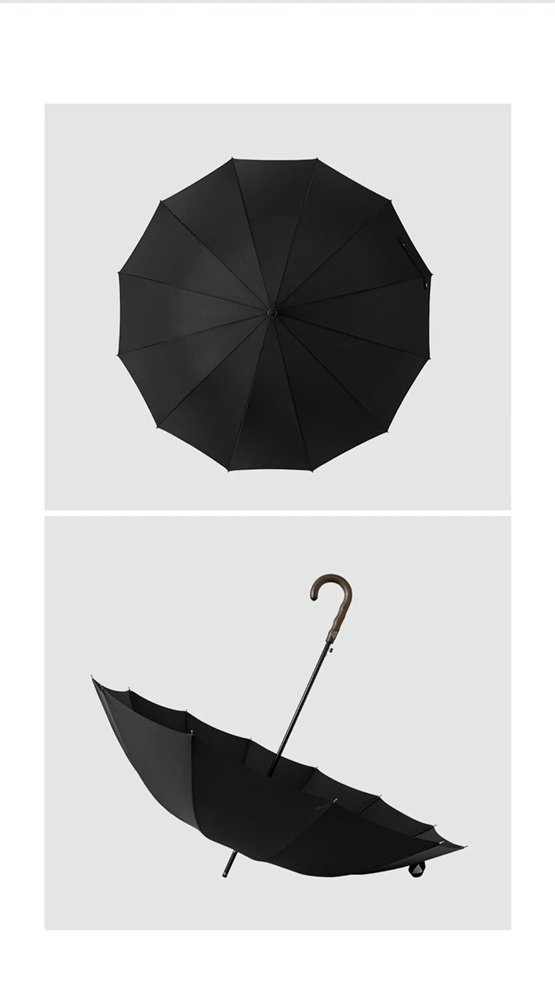 Parachase Windproof Big Umbrella Men Wooden