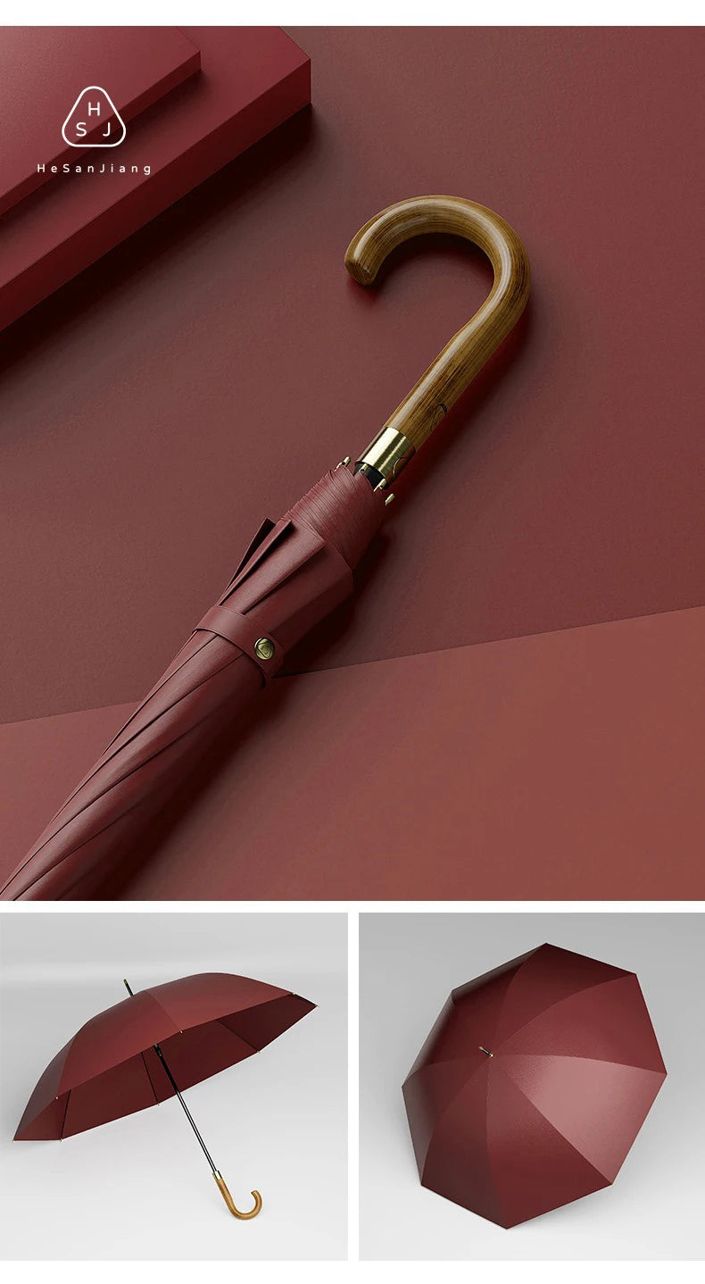 New Wooden Long Handle Luxury Umbrella