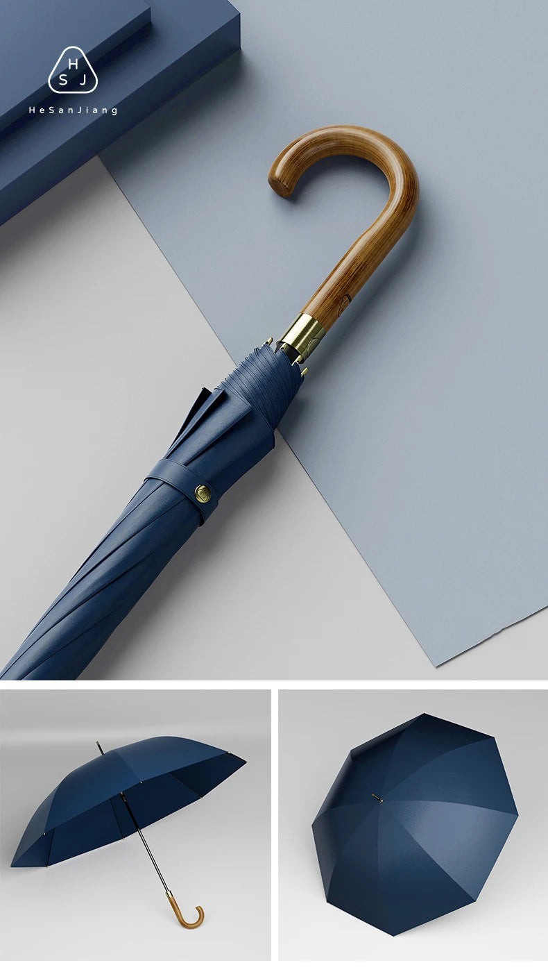 New Wooden Long Handle Luxury Umbrella