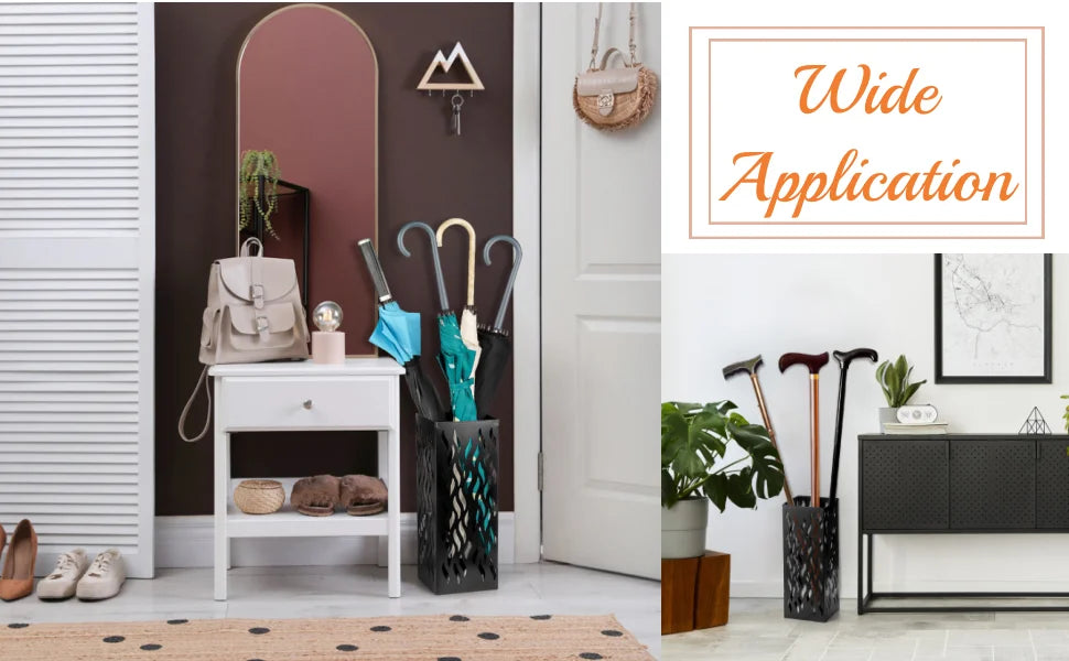 Metal Umbrella Holder, Heavy Square Canes Walking Sticks Stand Rack