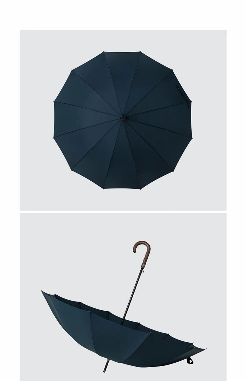 Parachase Windproof Big Umbrella Men Wooden