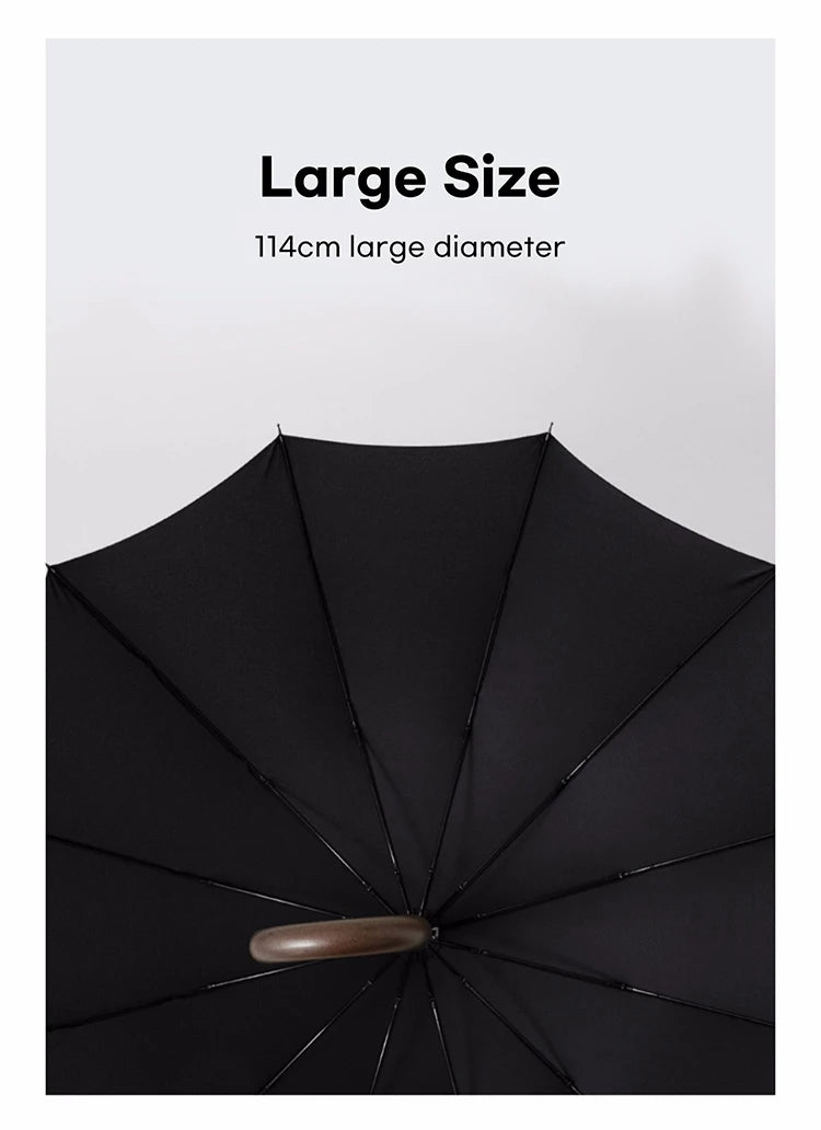 Parachase Windproof Big Umbrella Men Wooden