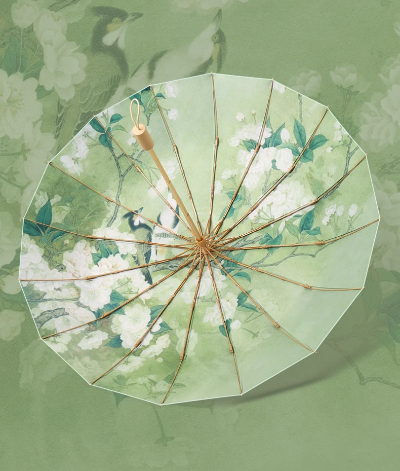 Vintage Folding Umbrella – UV & Rain Protection for Women