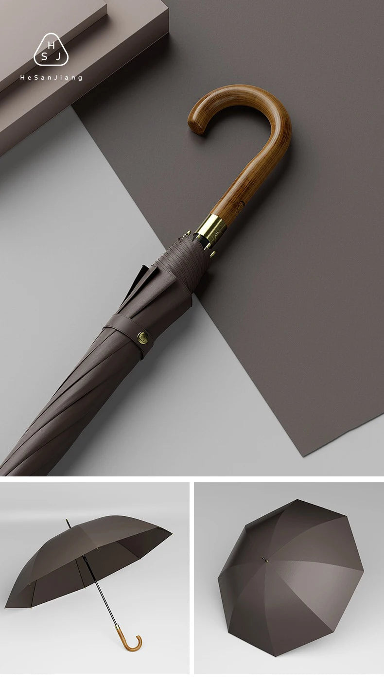 New Wooden Long Handle Luxury Umbrella