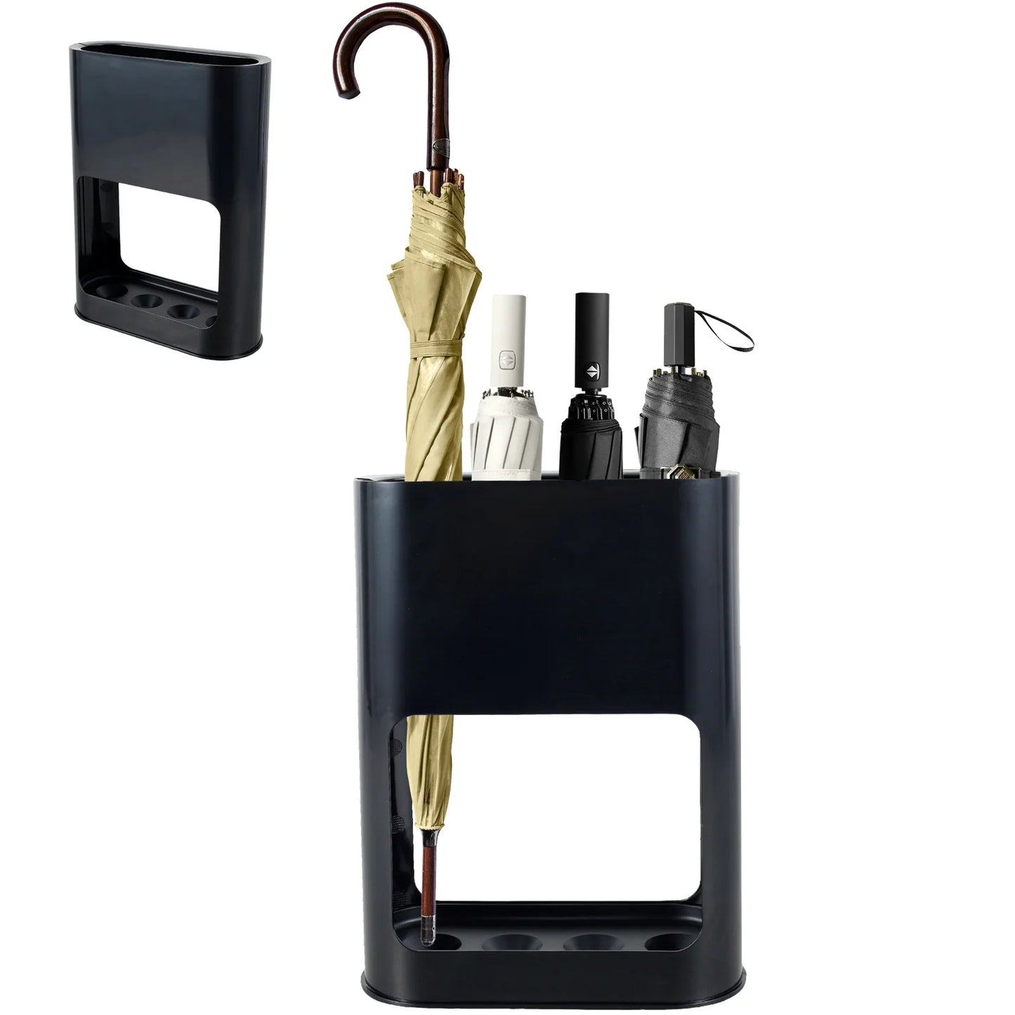 Plastic Umbrella Rack with Removable Tray – Home & Office