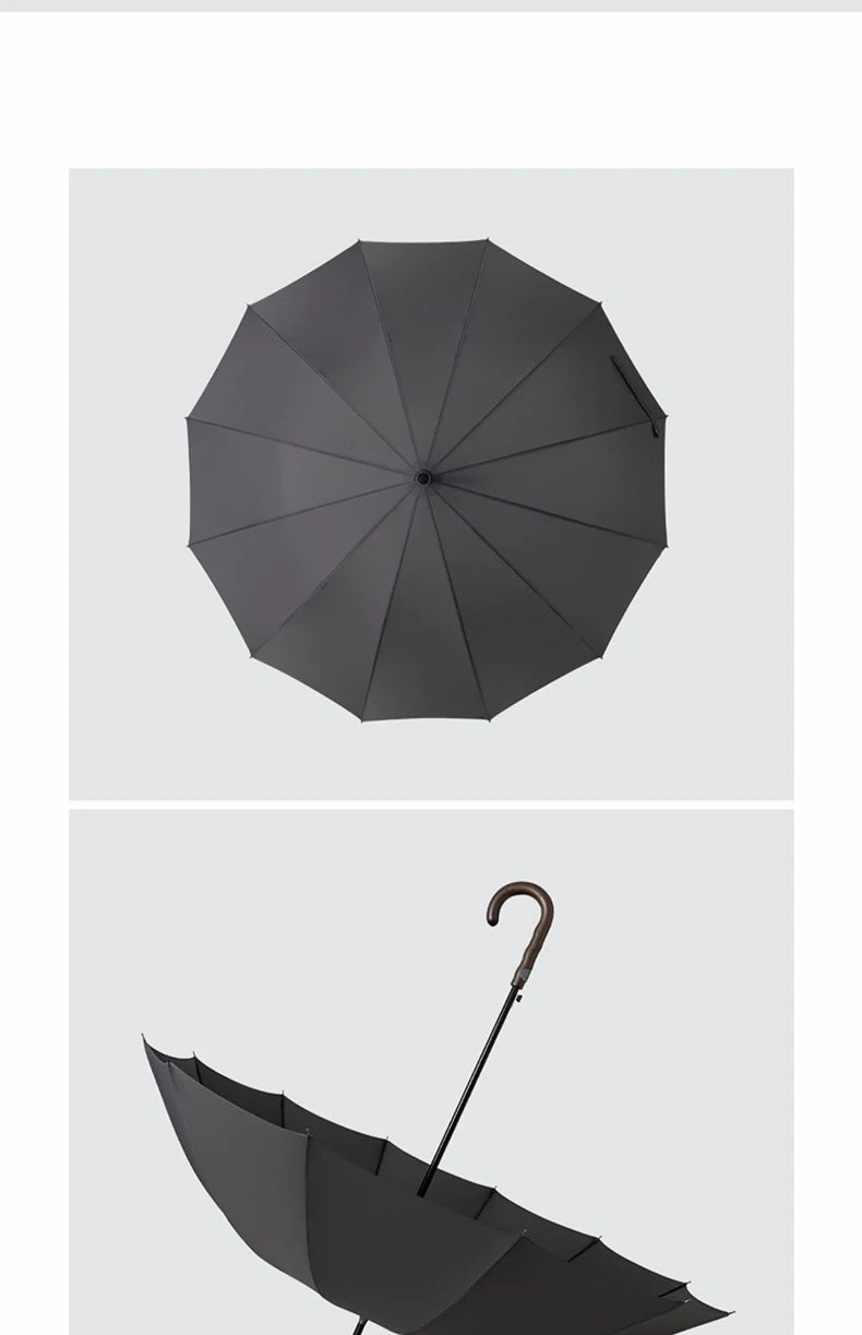 Parachase Windproof Big Umbrella Men Wooden