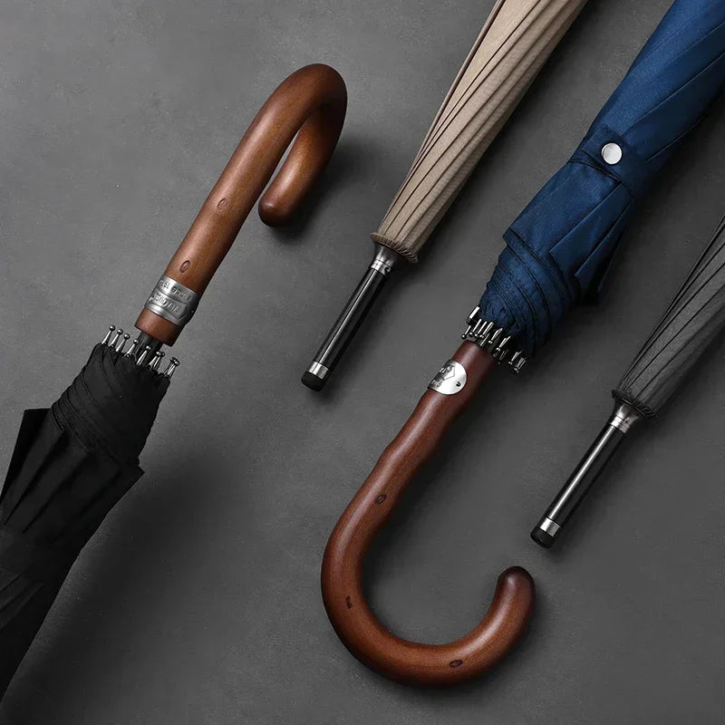 Parachase Windproof Big Umbrella Men Wooden