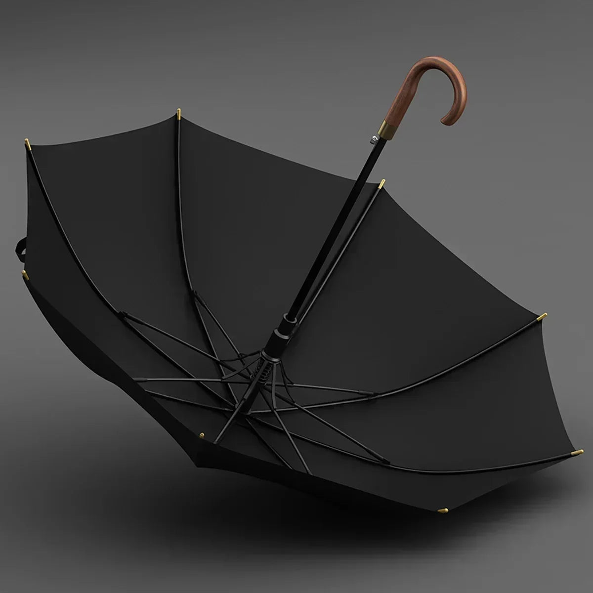 Wooden Long Umbrella Men Business Vintage