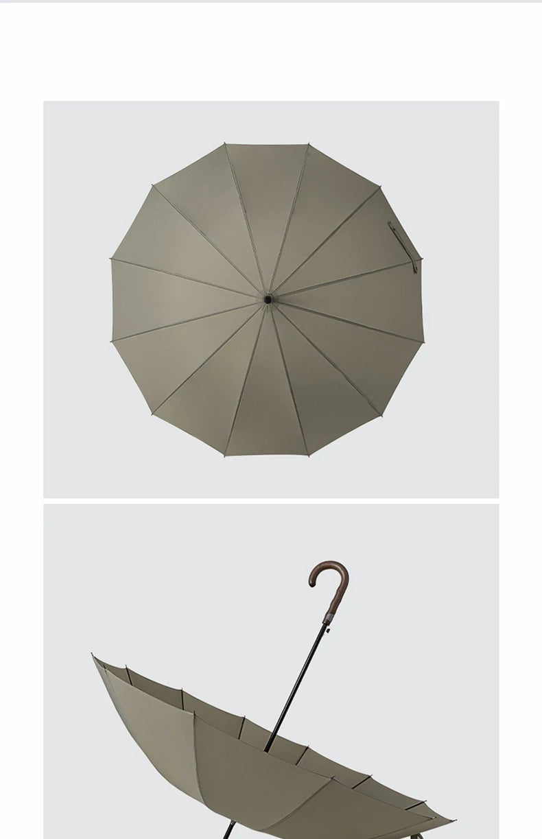 Parachase Windproof Big Umbrella Men Wooden