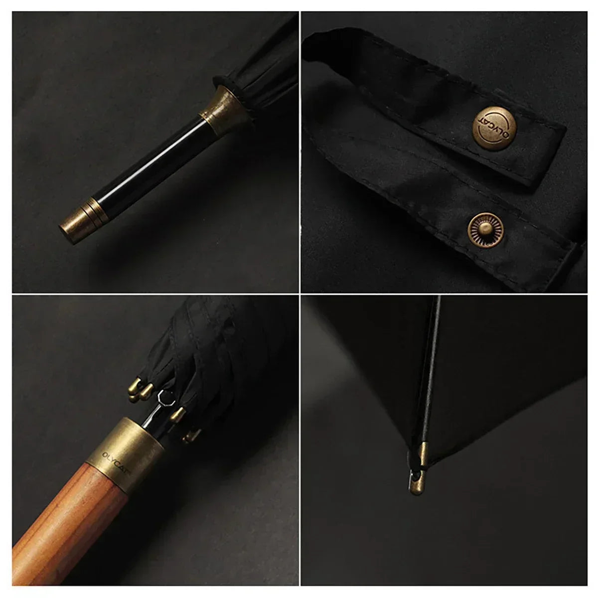 Wooden Long Umbrella Men Business Vintage