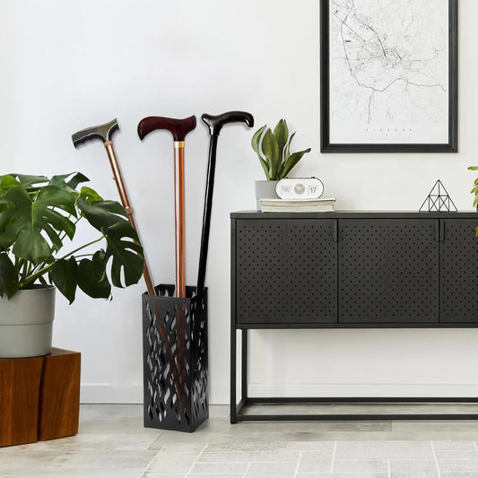 Metal Umbrella Holder, Heavy Square Canes Walking Sticks Stand Rack