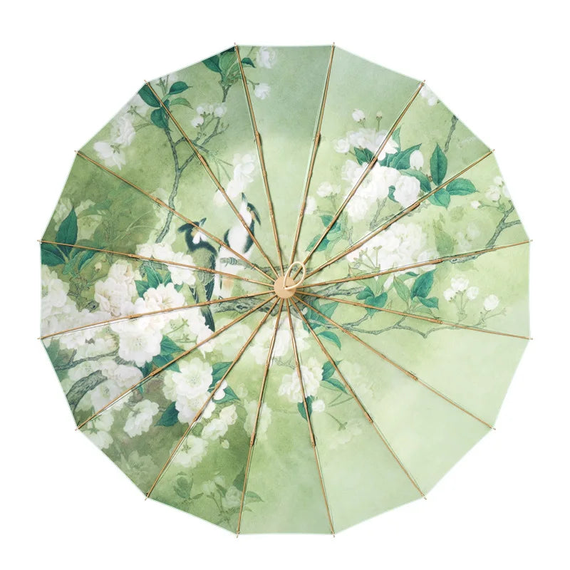 Vintage Folding Umbrella – UV & Rain Protection for Women