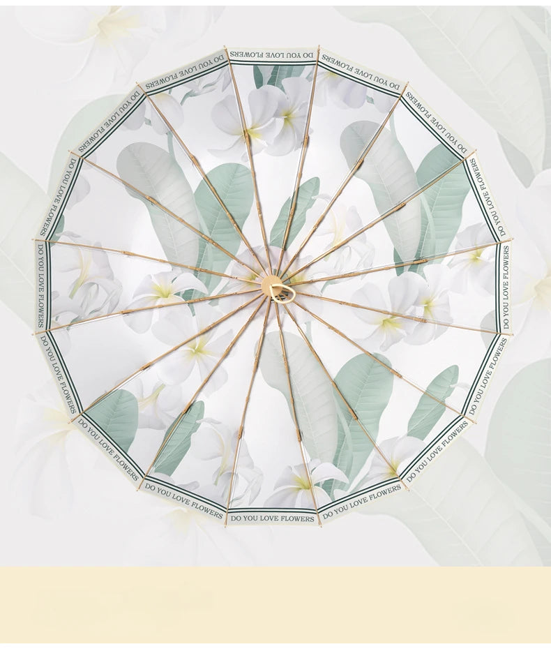 Vintage Folding Umbrella – UV & Rain Protection for Women