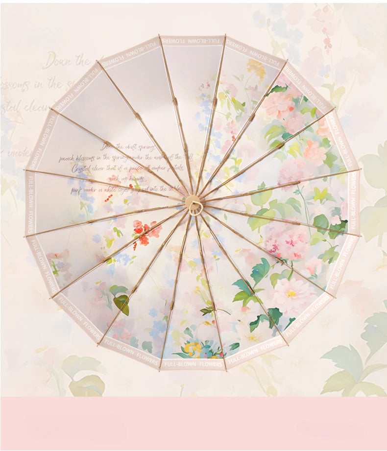 Vintage Folding Umbrella – UV & Rain Protection for Women