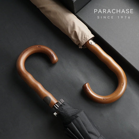 Parachase Windproof Big Umbrella Men Wooden